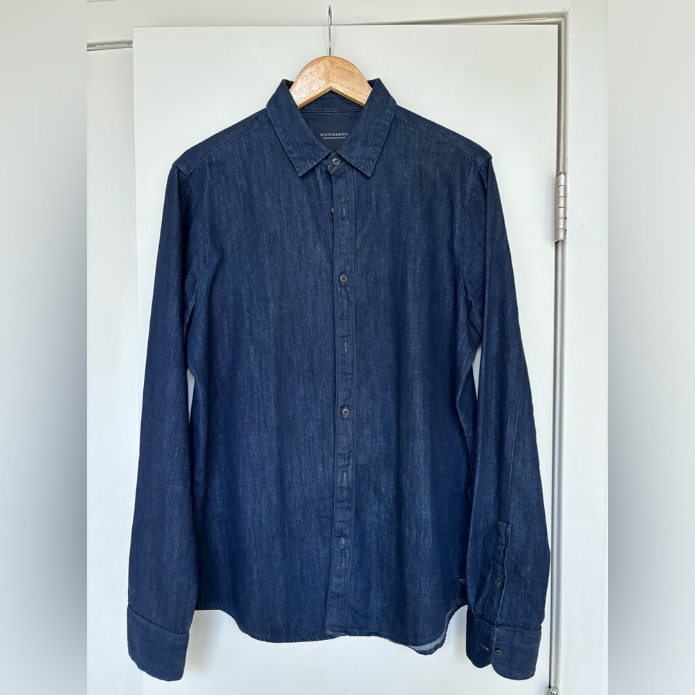 Scotch & Soda Denim Button Up Shirt, Mens M